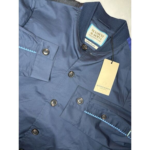Scotch & Soda‎ Bomber Stretch Poplin Bomber Jacket Back Panel Men Small NWT $268